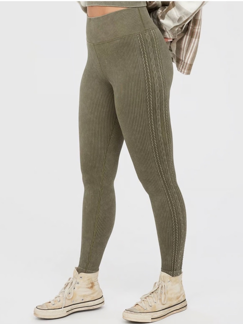 OFFLINE By Aerie Seamless Cable High Waisted 7/8 Legging, Large